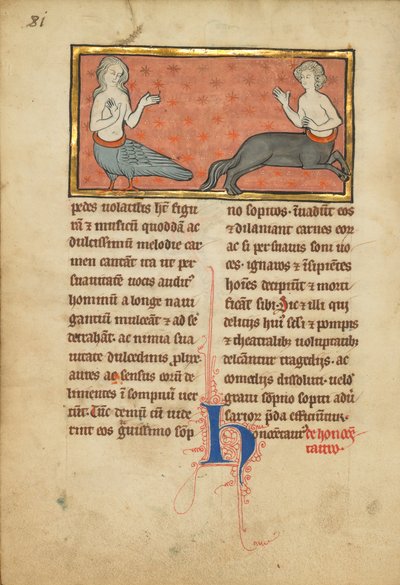 Eine Sirene und ein Zentaur von Unknown artist/maker