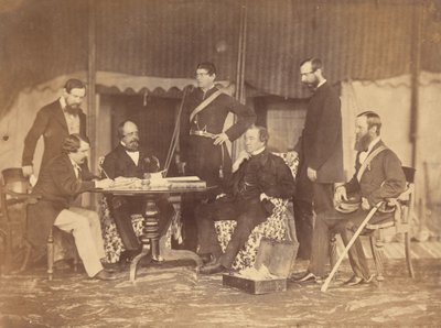 Gruppenporträt von sieben Männern, Indien von Unknown artist/maker