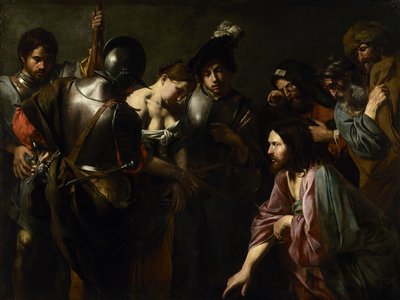 Christus und die Ehebrecherin von Valentin de Boulogne