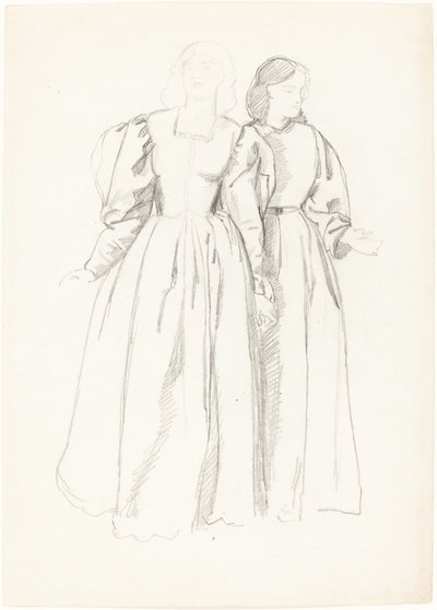 Studie von zwei jungen Frauen [recto] von Valentine Cameron Prinsep