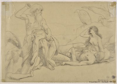 Studie für „Die Tränen“ (Zeichnung) von Valère Bernard