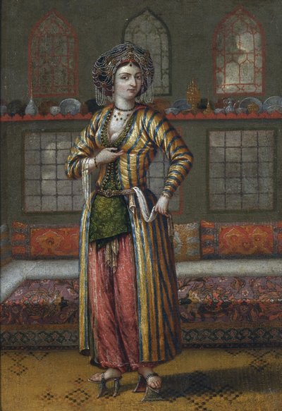 Eine edle Dame von Konstantinopel trägt Hammam-Schuhe von Vanmour
