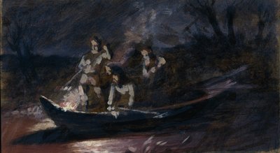 Nachtspeerenfischen, 1870er Jahre von Vasili Grigorevich Perov
