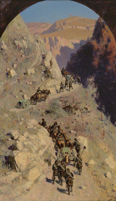 Artillerie im Kaukasusgebirge, 1883 von Vasilij Dmitrievich Polenov