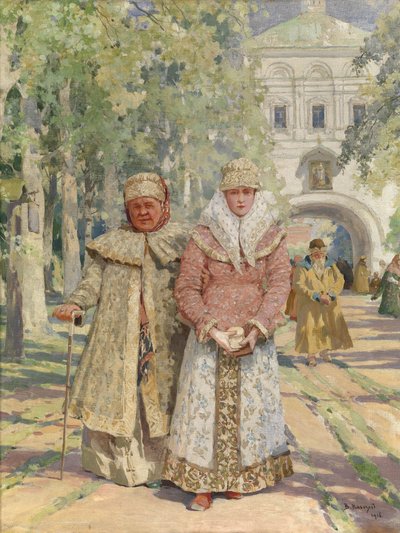 Vor dem Klostertor von Vasily Ivanovich Navozov