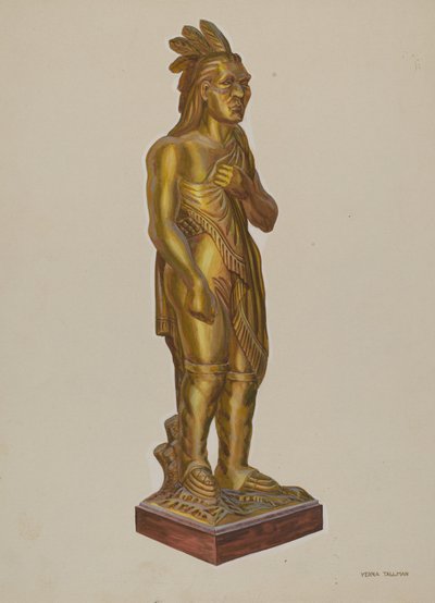Geschnitzter Holzindianer von Verna Tallman