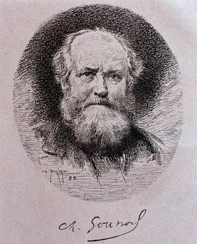 Porträt von Charles Gounod (Zeichnung) von Vespasiano Bignami