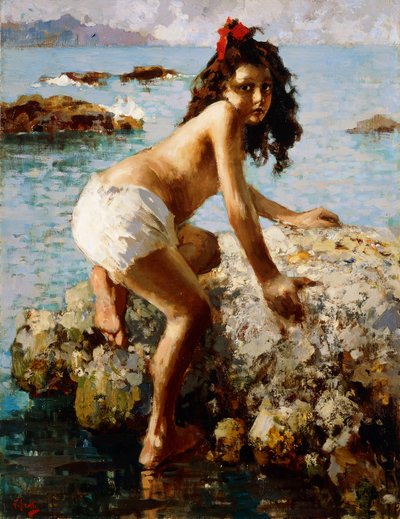 Das Mädchen auf dem Felsen von Vicenzo Irolli