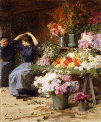 Flower Power; Marchande de Fleurs von Victor Gabriel Gilbert