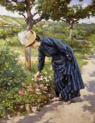 Dame im Garten von Victor Gabriel Gilbert