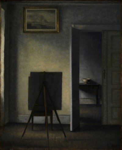 Interieur mit der Staffelei des Künstlers, 1910 von Vilhelm Hammershøi