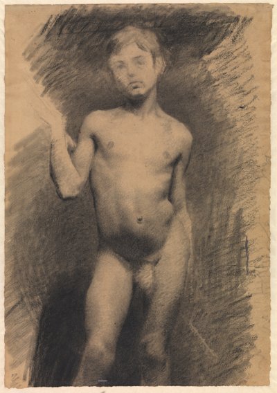 Stehender nackter Junge. Modellstudie von Vilhelm Hammershøi