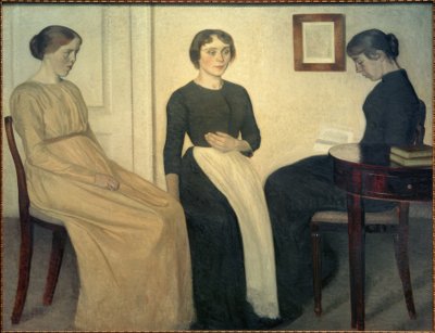 Drei junge Frauen von Vilhelm Hammershoi