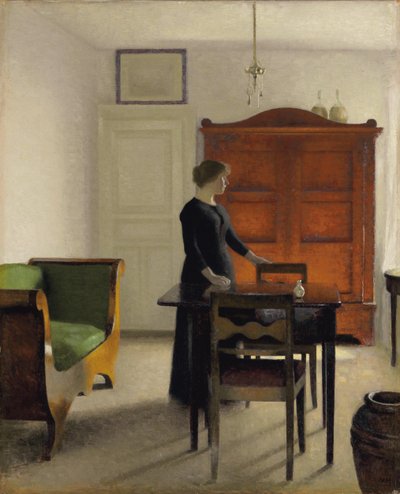 Ida in einem Innenraum, 1897 von Vilhelm Hammershoi