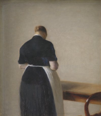 Frau von hinten gesehen von Vilhelm Hammershoi