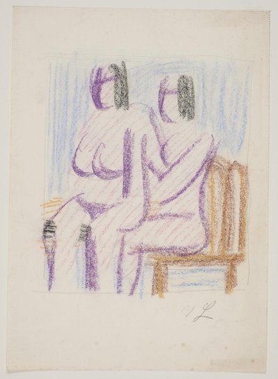 Kompositionsstudie mit zwei sitzenden, nackten Frauen von Vilhelm Lundstrøm
