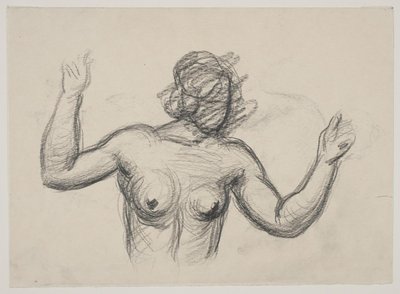 Weibliche Figur, Halbfigur, die die Arme hebt von Vilhelm Lundstrøm