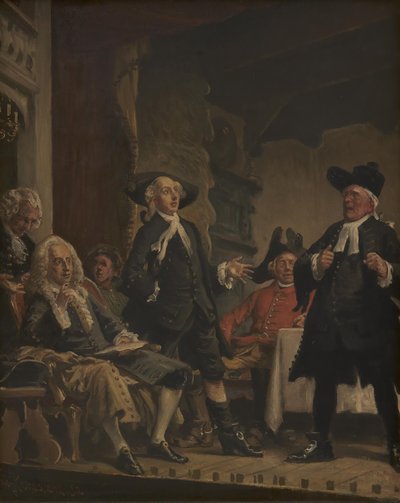 Holberg beobachtet eine Probe von Erasmus Montanus von Vilhelm Rosenstand