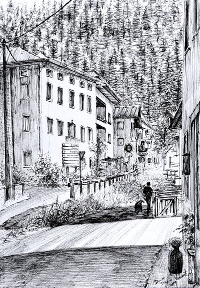 Hauptstraße in Dont, Italien von Vincent Alexander Booth