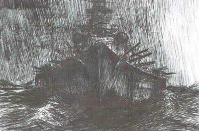 Tirpitz bei schwerem Wetter 1942 von Vincent Alexander Booth