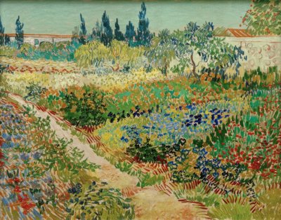 Blühender Garten mit Pfad von Vincent van Gogh