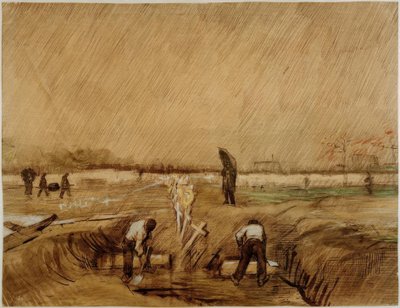 Friedhof im Regen von Vincent van Gogh