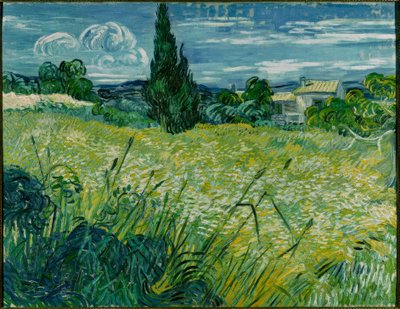 Grünes Weizenfeld mit Zypresse von Vincent van Gogh