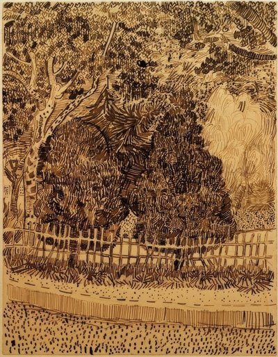 Park mit Zaun von Vincent van Gogh