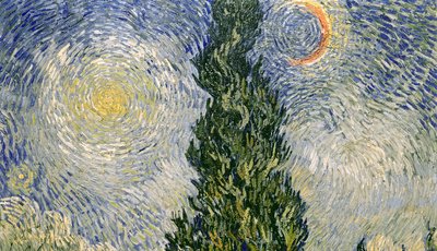 Straße mit Zypressen von Vincent van Gogh
