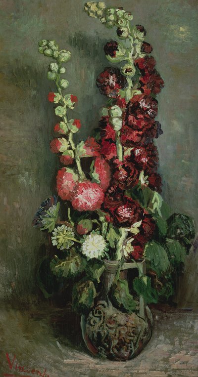 Vase mit Stockrosen, 1886 von Vincent van Gogh