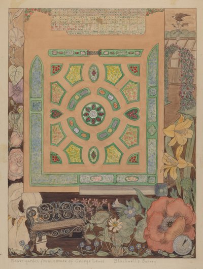 Blumengarten - Lewis Estate, ca. 1936 von Virginia Richards