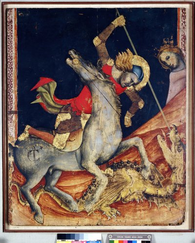Heiliger Georg tötet den Drachen von Vitale da Bologna
