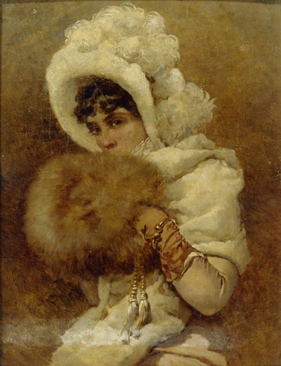 Mädchen mit einem Muff, 1884 von Vladimir Egorovic Makovsky