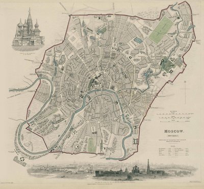 Karte von Moskau, 1836 von W.B. Clarke