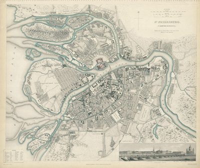 Karte von Petersburg, 1834 von W.B. Clarke