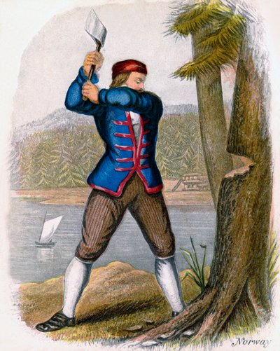 Norwegischer Holzfäller, 1809 von W. Dickes