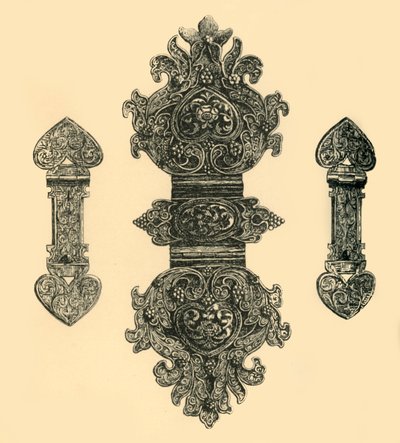Silberne Buchverschlüsse, 1881 von W. E. Mackaness