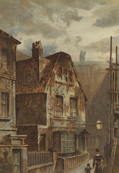 Altes Haus hinter Ludgate (Chromolithographie) von Waldo Sargeant