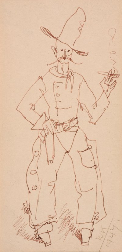 Cowboy beim Rauchen von Walt Kuhn