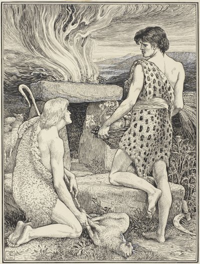 Kain und Abel von Walter Crane (signed by artist)