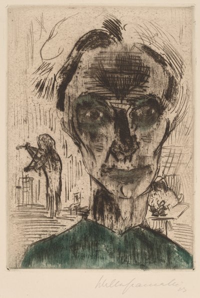 Mann in einem Raum, Selbstporträt, 1922-1923 von Walter Gramatte