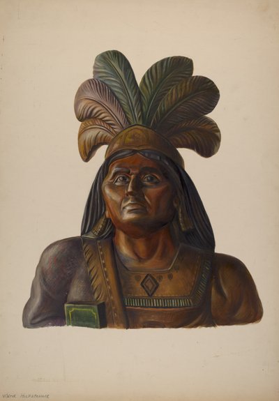 Zigarrenladen-Indianer, ca. 1937 von Walter Hochstrasser