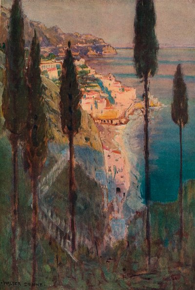 Abendliche Schatten, Amalfi, ca. 1887-1906, 1906-7 von Walter J Donne