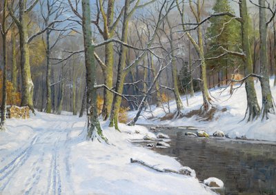 Bachlandschaft im Winter von Walter Moras