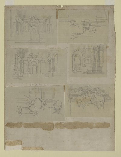 Mehrere Studien (Bleistift auf Papier) von Walter Richard Sickert
