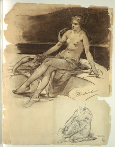 Mädchen mit Schwan von Walter Shirlaw
