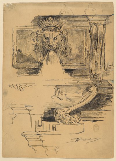 Studie eines Brunnens, Italien von Walter Shirlaw
