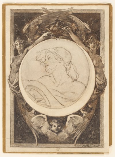 Frau mit Lyra von Walter Shirlaw