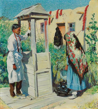 Eine Pueblo-Brunnenszene von Walter Ufer