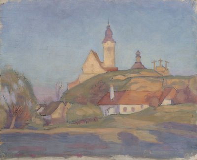 Landschaft mit Kirche von Walther Gamerith